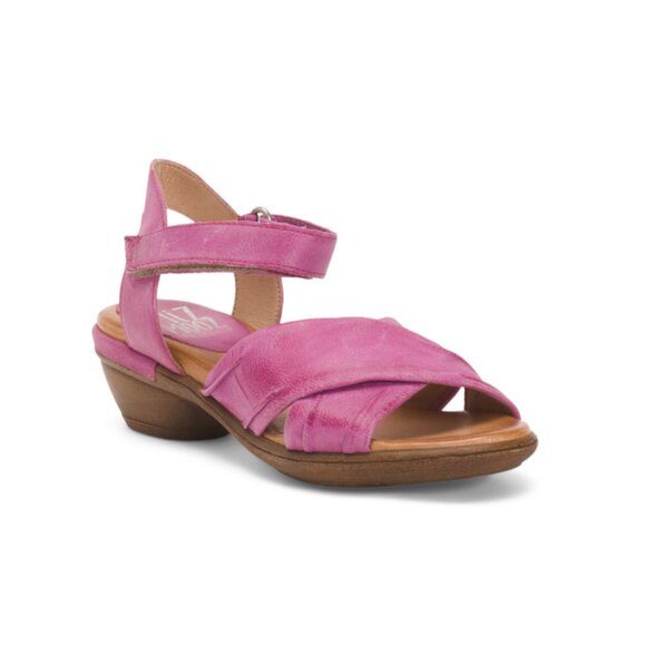 MIZ MOOZ Fuchsia Leather Collette Low Heeled Sandals